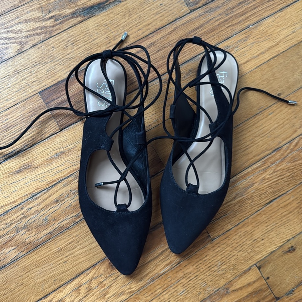 Franco Sarto L Snap Elegant Black Lace-Up Women's Shoes 9.5 - Picture 2 of 6